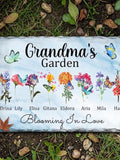 Birth Flower Garden Stone Plaque, Personalized Floral Garden Decor, Custom Gift for Mom, Sympathy Gift, Gifts from Daughter sympathy flower