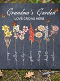 Birth Flower Garden Stone Plaque, Personalized Garden Decor, Birth Month Flower Gifts, Memorial Gift for Mom, Sympathy Gifts sympathy flower