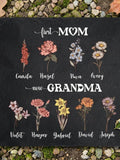 Birthflower Garden Stone Plaque, Floral Garden Decor, Birth Month Flower Gift For Mom, Personalized Sympathy Gift, Memorial Gift sympathy flower