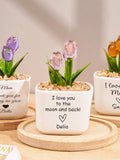 Glass Everlasting Tulips,Stained Glass Sunflower Custom Potted Plant,Mom Flower Gift,Mothers Day Gifts,Hand Blown Glass Potted,Birthday Gift birthday flower