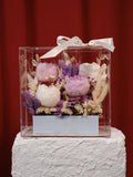 Preserved Peony Arrangement Acrylic Box | Luxury Dried Floral Centerpiece, Everlasting Flowers FLOWER DELIVERY