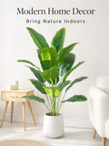 Artificial Banana Leaf Plant, Large Tropical Palm Tree Decor, Real Touch Fake Monstera Plant, Indoor Home Living Room Decor, Modern Greenery faux plants