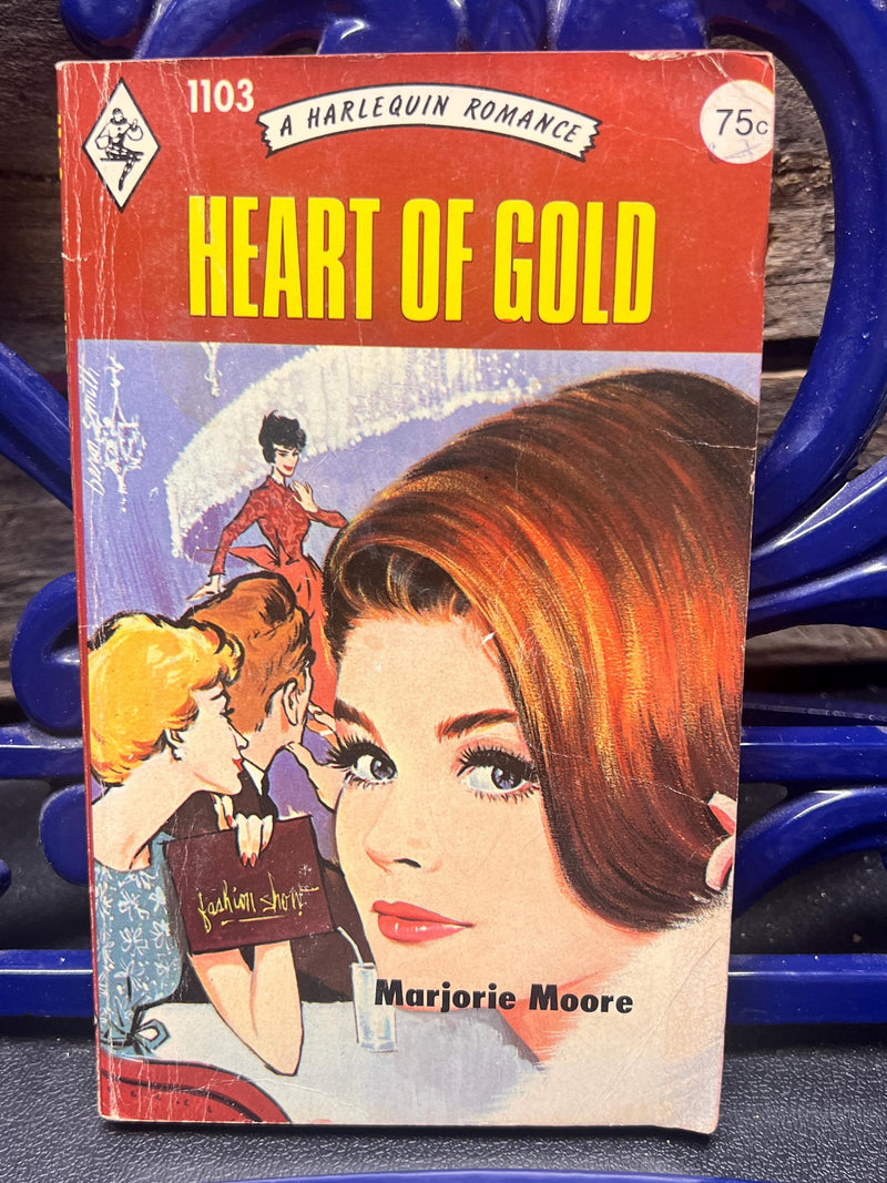 Heart Of Gold, by Marjorie Moore, Vintage Harlequin Romance #1103 1975 Love Romance Flower