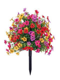 Artificial Daisy Flowers with Eucalyptus Leaves, UV Resistant Outdoor Garden Decoration faux plants