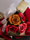 Handcrafted Leather Rose, Everlasting Flower Bouquet, 3rd Anniversary Gift ANNIVERSARY