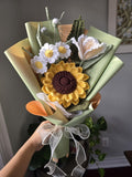 Handmade Crochet Flower Bouquet, Sunflower Daisies, Gift for her, MotherÕs Day, Graduation flower Bouquet