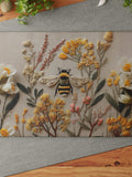 Bee Flowers Glass Cutting Board Tempered Glass Non Slip Chef Gift Idea Mom Bee Kitchen Decor Present house warming flower