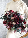 Burgundy Blush Boho Bouquet, Silk flower, Bridal Set, Bridesmaids bouquet, Fall Flowers Bouquet