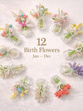Customized 12 birthday flowers, beaded bouquet, pocket gift, perfect for her, mother, bridesmaid, friend, teacher, mini flowers,birthday Bouquet