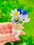 Glass Floral Home Decoration, Shelf, Office, Elegant Mini Glass Bouquet, Handmade Flower Vase, Miniature Floral Vase, Elegant Home Decor house warming flower