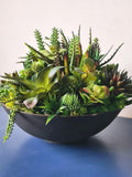 Large Faux Succulent Planter Arrangement: Modern Plant Decor Table Rustic Centerpiece faux plants