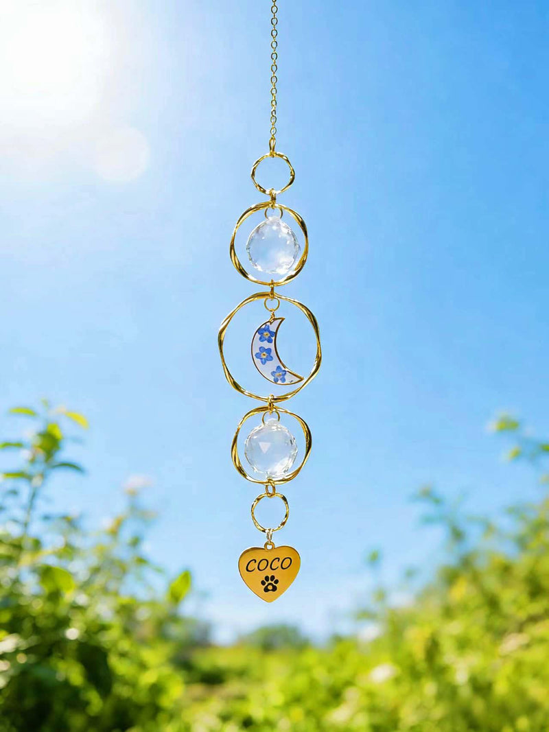Pet Memorial SunCatcher, Forget Me Not Flower Keepsake, Custom Rainbow Bridge Suncatcher, Dog Remembrance Gift, Cat Loss Sympathy Gift sympathy flower