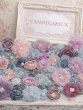 Mixed Assorted Colours Shabby Chic Pastel Faux Silk Satin Fabric Flowers for Craft Hair Bows 10 or 20 silk flower
