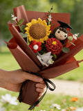 Crochet Graduation Doll Flower Bouquet,Class of 2026 Graduation Gift,Handmade Crochet Flowers for Her Him,College Graduation Keepsake Bouquet