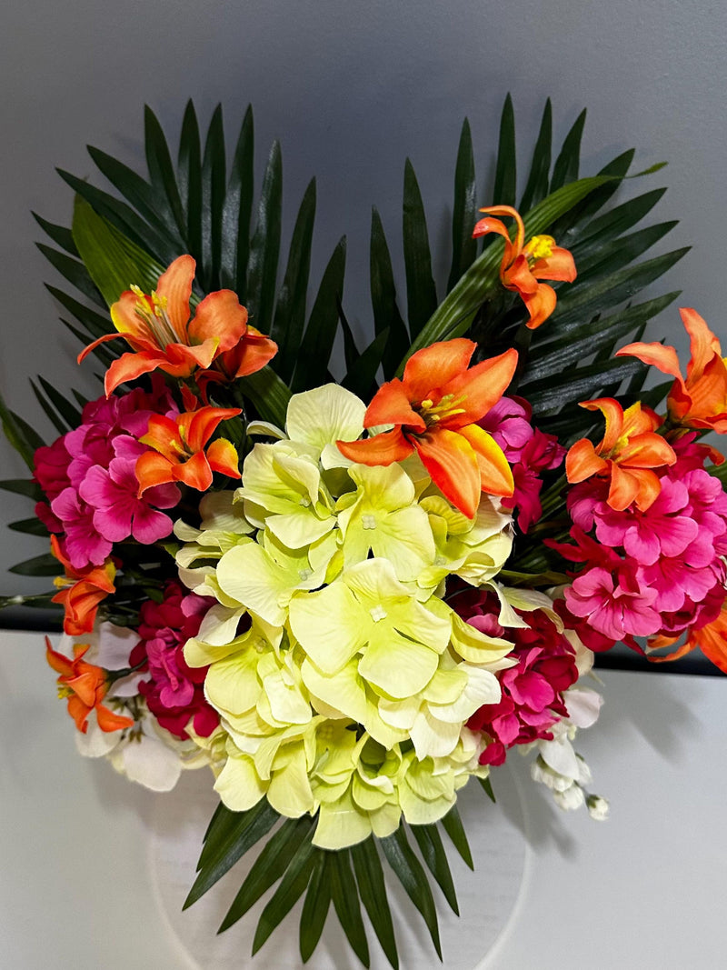 Artificial Cemetery Cone Flowers Ð Memorial Arrangement Ð Hydrangea Headstone Decoration Ð Outdoor Sympathy Grave Flowers sympathy flower