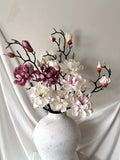 Real Touch Magnolia Artificial flower Silk Magnolia Branches Blooms, Dinner Wedding Arrangement, Fake Flower Faux Magnolia Home Decoration silk flower