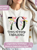 70th Birthday Gift Shirt For Women, 70th Birthday Ideas For Wife, 70th Gift For Best Friend, Flowers Birthday Shirt For MomÕs 70th Birthday birthday flower