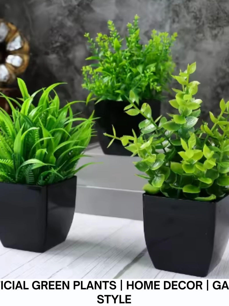 Artificial Green Plant Decor | Small Fake Plant for Home, Office Desk & Garden Decoration faux plants