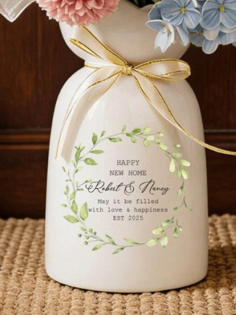 Happy New Home Gift, Flower Vase for New Home Occasion, Housewarming Gift for Couples, First New House Decor Gift, First New House Gift house warming flower