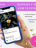 Digital Sympathy Card Thinking You Just Message Dark Background Yellow Daisy Flower Greeting Download Instant Condolence Note Electronic sympathy flower