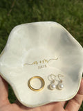 Engraved Ceramic Jewelry Dish-Custom Initials Ring Ceramic Tray-Personalized Earrings Holder with Name-Bridesmaid Gift-Wedding Gift for Her ANNIVERSARY