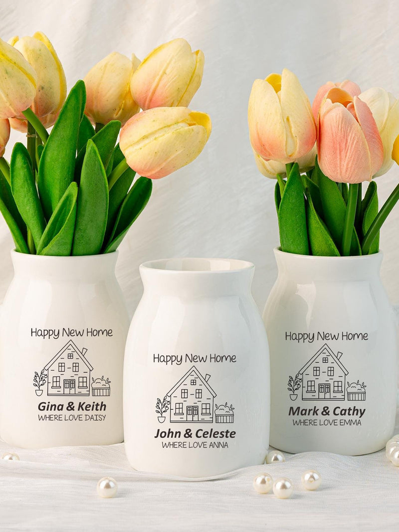 Personalised Flower Vase for a New Home Occasion, New Home Gift Ideas, Housewarming Gift Idea for Couples, Moving In Gift for Friend, Vase house warming flower