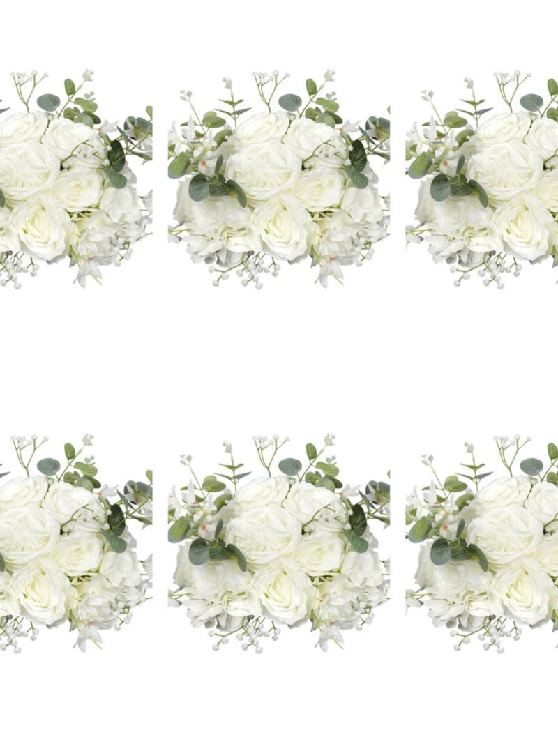 Elegant White Bouquet Artificial Flower Ball Table Centerpiece Flower Decoration Wedding Decor Floral Arrangements silk flower