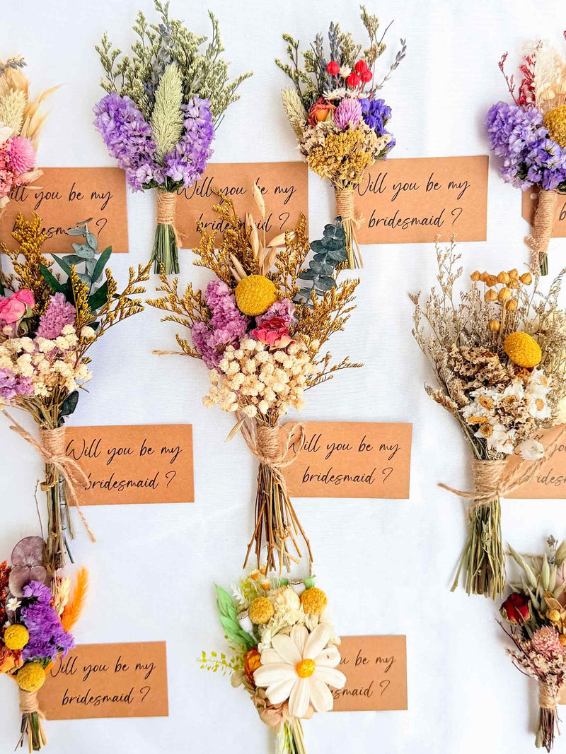 Dried Flower Bouquet, Natural Flower Bouquet, Mini Bridesmaid Bouquet, Boho Bridesmaid Proposal, Maid of Honour Gift Idea, Boho Wedding Gift Bouquet