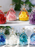 Preserved Rose Angel Glass Dome, Forever Rose LED Light, Handmade Eternal Flower Gift for Her, Valentine's Day, Birthday,Mother's Day Gift ANNIVERSARY
