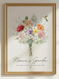 Grandma's Garden Birth Flowers Family Bouquet Print, Mother's Day Gift, Personalized Birth Month Flower, Custom Birthday Mom Gift, Digital birthday flower