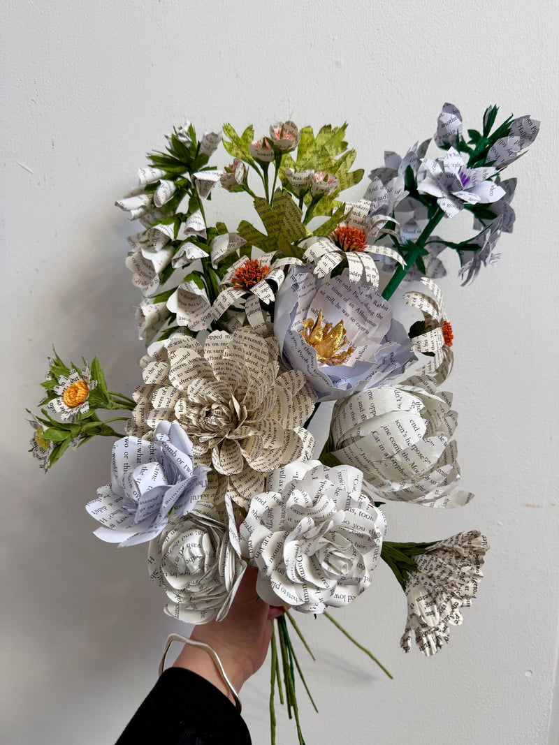 Literary Paper Flower Bouquet: Handmade Book Page Flowers, Unique Book Lover Gift ANNIVERSARY