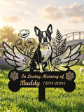 Personalized Boston Terrier Memorial Stake, Pet Grave Marker, Sympathy Remembrance Sign sympathy flower