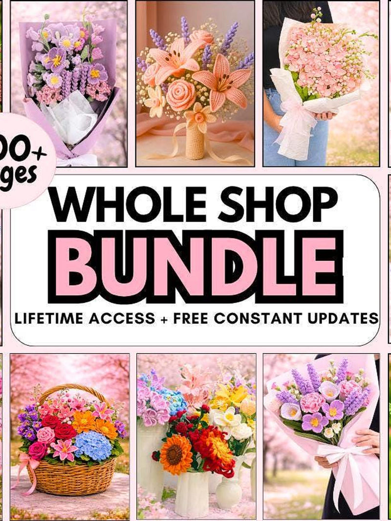 1500+ Flower Crochet PATTERN WHOLE SHOP Bundle Bouquet Amigurumi Rose Daffodil Daisy Wedding Bride Spring Summer Sympathy Teacher Easter Mom sympathy flower