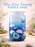 Blue Lotus Serenity 3D Puzzle Vase, DIY Lotus Jigsaw Flower Vase, Modern House Warming Decor, 3D Assembly Art Vase, Fun Craft Gift for Kids house warming flower