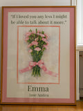 Jane Austen Emma Quote Print, Pink Floral Art Love Romance Flower