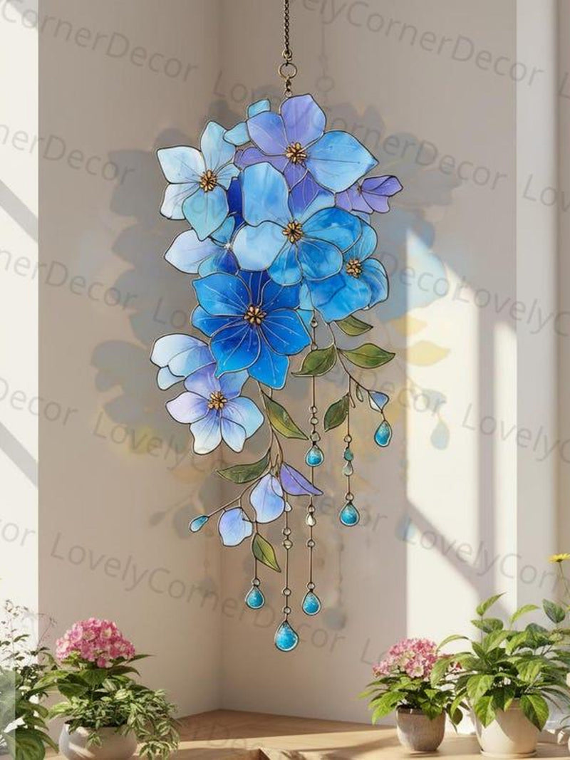 Forget Me Not Flower Acrylic Suncatcher Window Hanging, Sympathy Memorial Gift, Remembrance Floral Decor sympathy flower