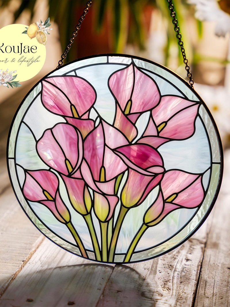 Pink Calla Lily Suncatcher, Elegant Floral, Wedding Anniversary Gift, Mother's Day Flower, Sophisticated Lily, Pink Floral, Sympathy Flower sympathy flower