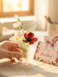 Sympathy Gift Mini Glass Flower Set Thinking Of You Keepsake Grace And Courage Trio Clarity Bouquet sympathy flower