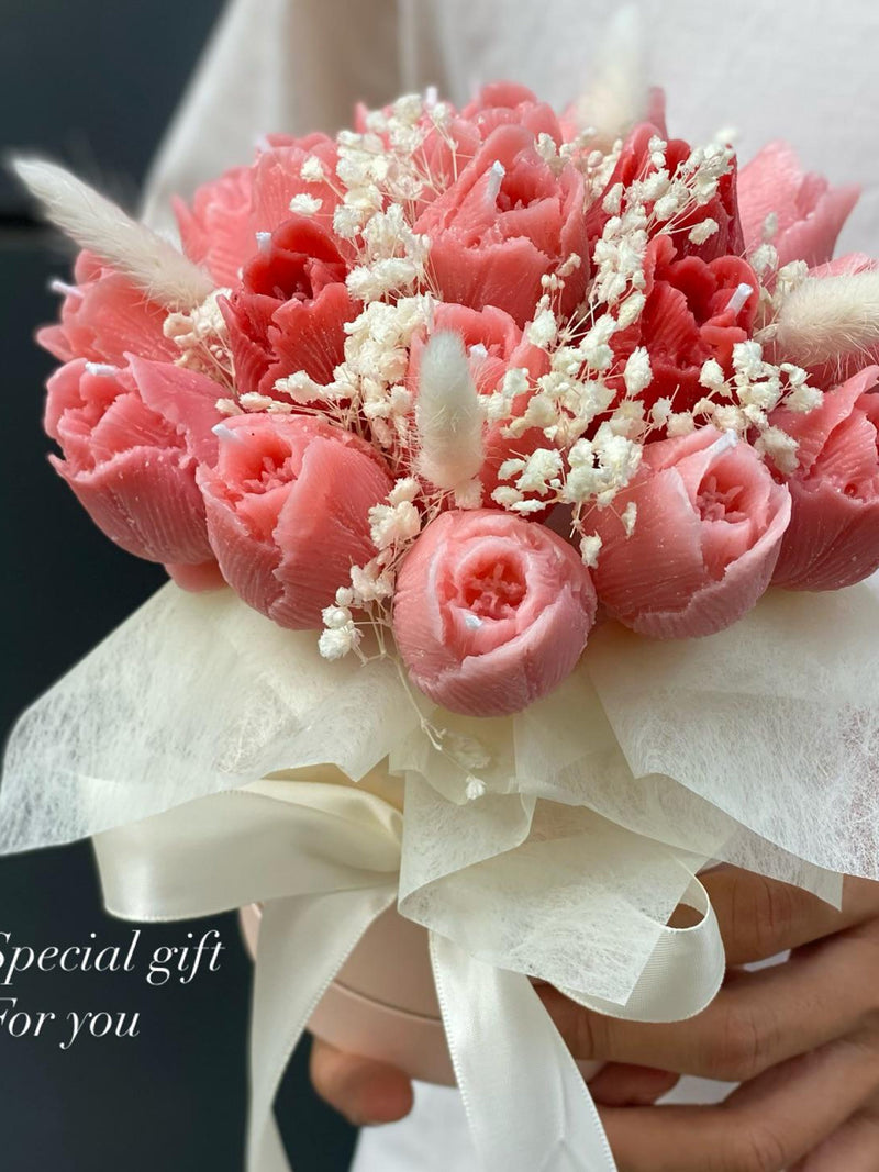 Blush Pink Tulip Soap Bouquet Ð Romantic Handmade Floral Gift Bouquet