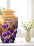 Butterfly Urn for Ashes Ð Personalized Urn - Memorial Urn with Sunset & Flowers, Custom Urn for Adults - Sympathy Gift, Keepsake Urn sympathy flower