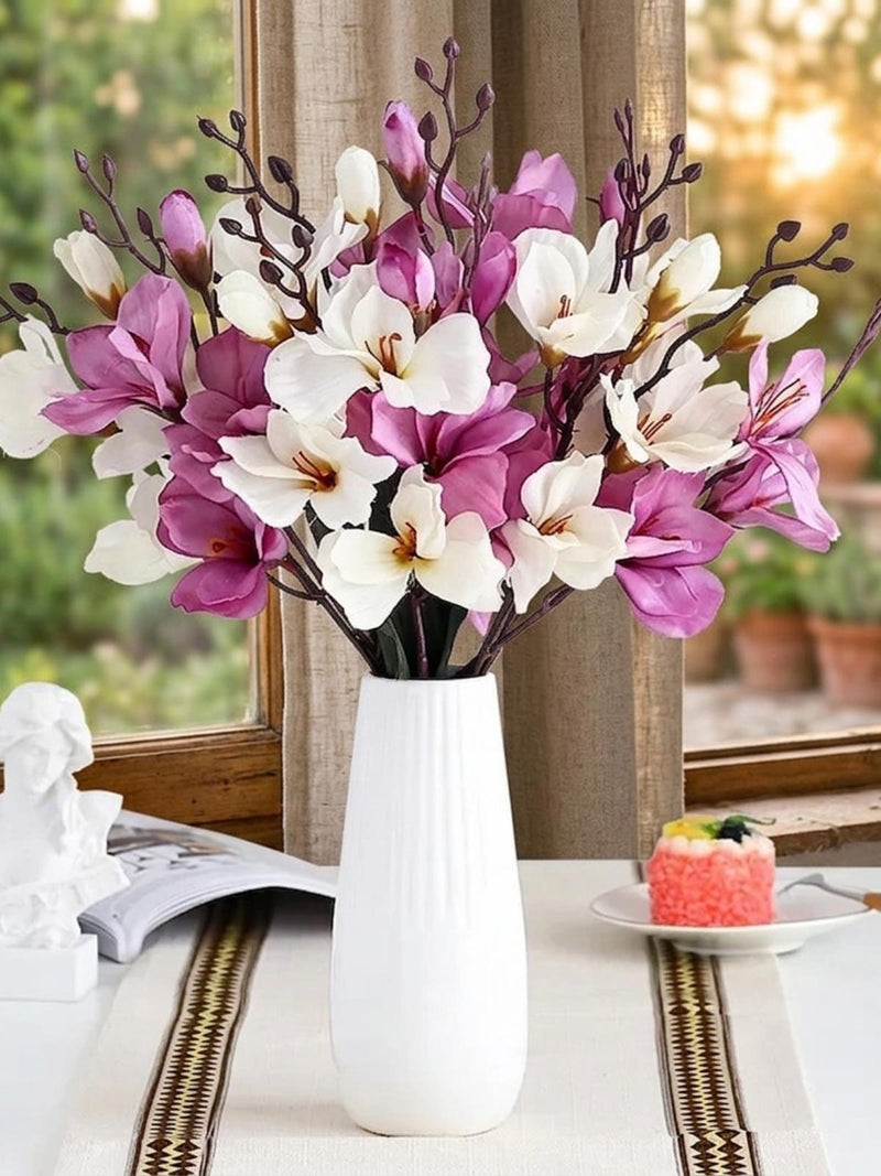 Artificial Magnolia Flower Bouquet, Silk Wedding Arrangement, Home Table Decor silk flower