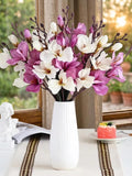 Artificial Magnolia Flower Bouquet, Silk Wedding Arrangement, Home Table Decor silk flower