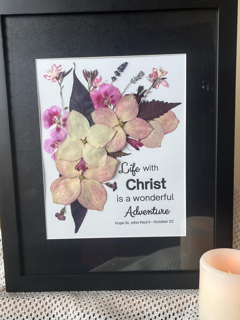 Pressed Flower Frame with Quote | Christian Wall Art | Religious Gift, Sympathy Gift,  Mother's Day sympathy flower