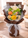 Luxury Preserved Rose Bouquet with Gift Box, Yellow Cream Floral Arrangement, Forever Roses Gift, Birthday Anniversary Gift for Her FLOWER DELIVERY