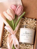 IVF Journey Support Gift Box For Mom To Be With Personalized Candle And Crochet Flower Fertility Sympathy Gift For Couple sympathy flower
