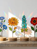 Birth Month Flower Stained Glass, Personalized Gift for Mom Grandma, Family Birth Flower Decor, Mothers Day Gift birthday flower