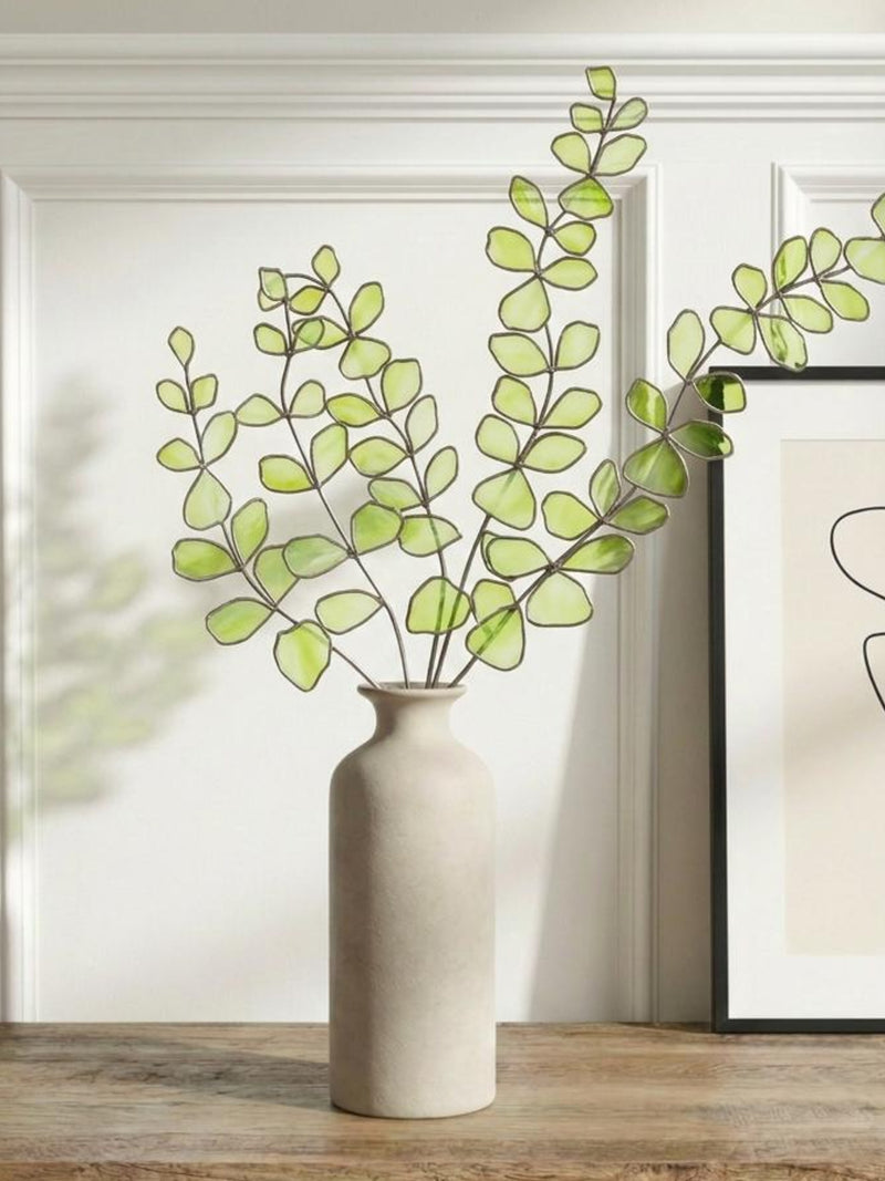 Stained Glass Eucalyptus Stems | Everlasting Mother's Day Gift | Boho Chic Faux Botanical Decor | Handcrafted Glass Plant Art faux plants