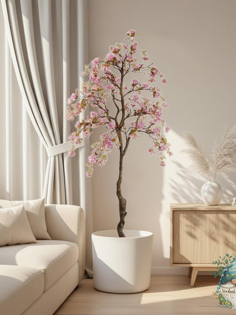 Artificial Begonia Tree Potted Silk Flower Plant Indoor Outdoor Decor faux plants