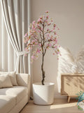 Artificial Begonia Tree Potted Silk Flower Plant Indoor Outdoor Decor faux plants