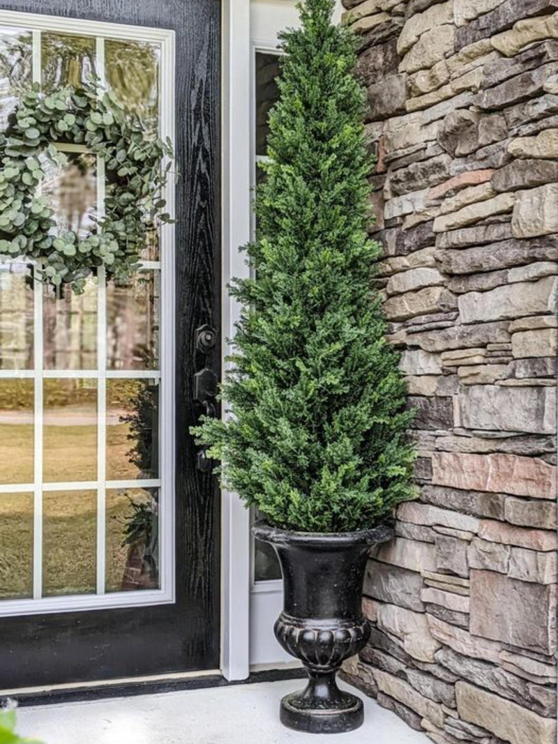 3FT Artificial Cypress Topiary Ð UV Resistant Faux Cedar Plant faux plants